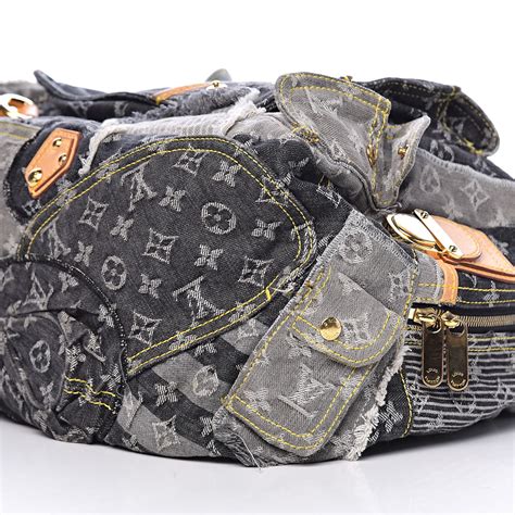 LOUIS VUITTON Denim Patchwork Bowly Black 